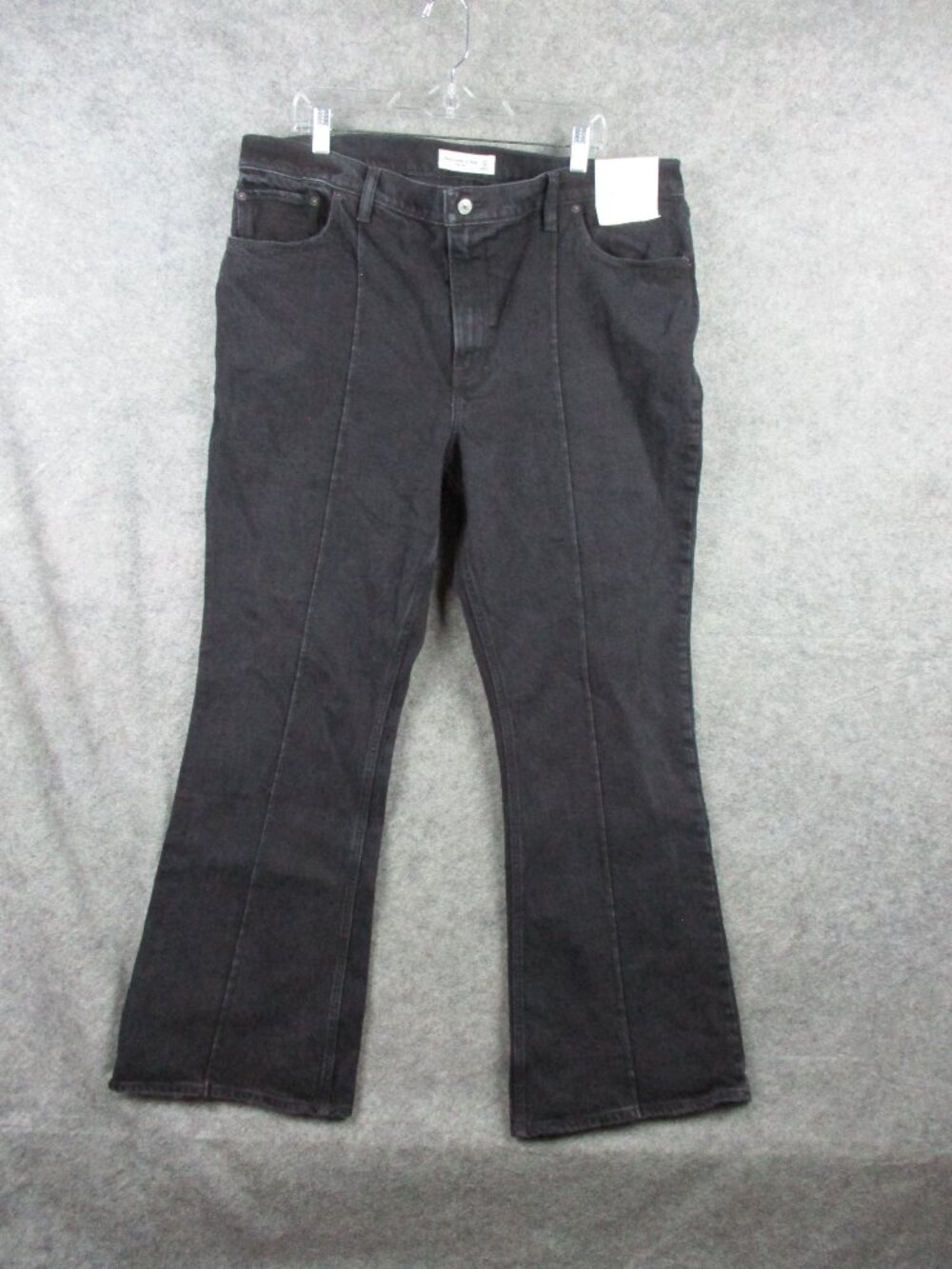 Abercrombie Fitch High Rise Jeans Womens 34/ 18 Long Black Denim Flare 2022 NWT